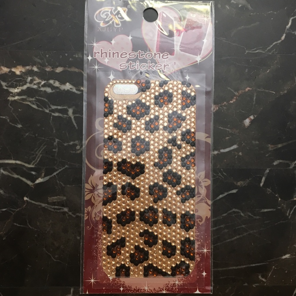 Cheetah Print iPhone 5 Rhinestone Sticker Case 📲